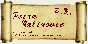 Petra Malinović vizit kartica